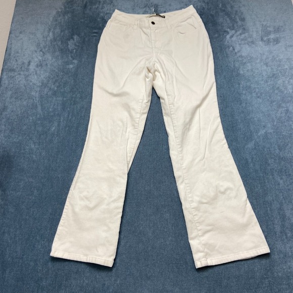St. John's Bay Pants - St. John's Bay Stretch Bootcut Corduroy Pants Womens 4 White Cotton Mid Rise